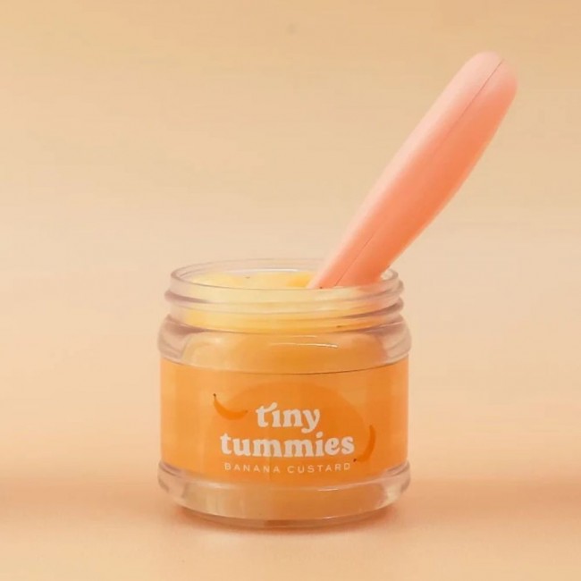 Magiczny słoiczek Tiny Tummies z łyżeczką do karmienia lalek Tiny Harlow - Banan