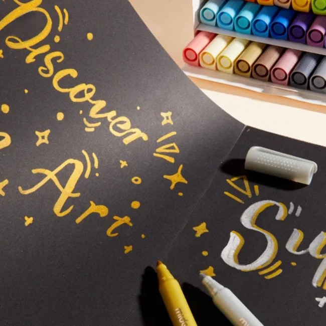 Markery akrylowe z okrągłą końcówką mideer - 12 kolorów