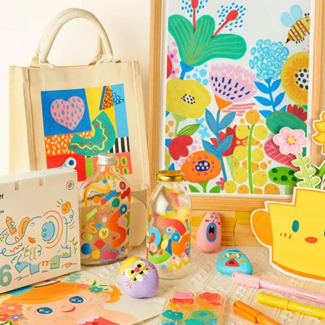 Markery akrylowe z okrągłą końcówką mideer - 12 kolorów