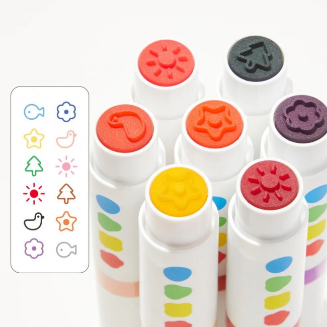 Markery zmywalne z okrągłą końcówką mideer - 6 kolorów