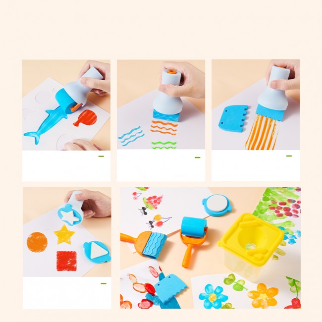 Zestaw farb z akcesoriami do malowania palcami mideer