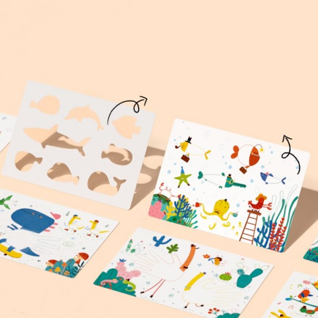 Zestaw farb z akcesoriami do malowania palcami mideer