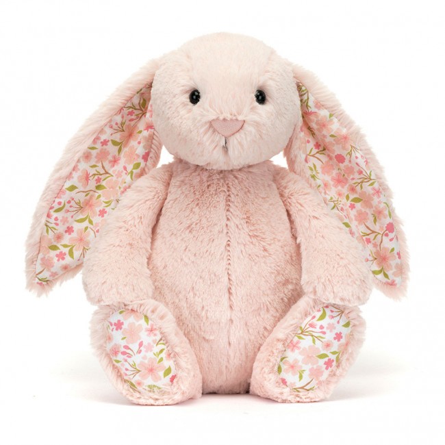 Pluszowy królik z kwiecistymi uszami Cherry Jellycat - pudrowy róż 31 cm
