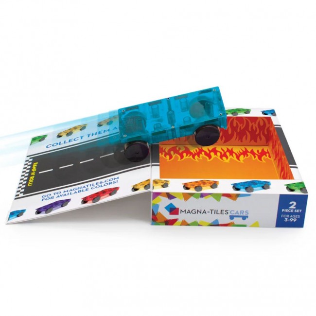Klocki magnetyczne MAGNA-TILES - Cars 2 el. pomarańczowy i niebieski
