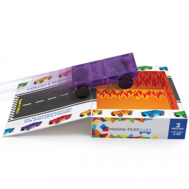 Klocki magnetyczne MAGNA-TILES - Cars 2 el. czerwony i fioletowy