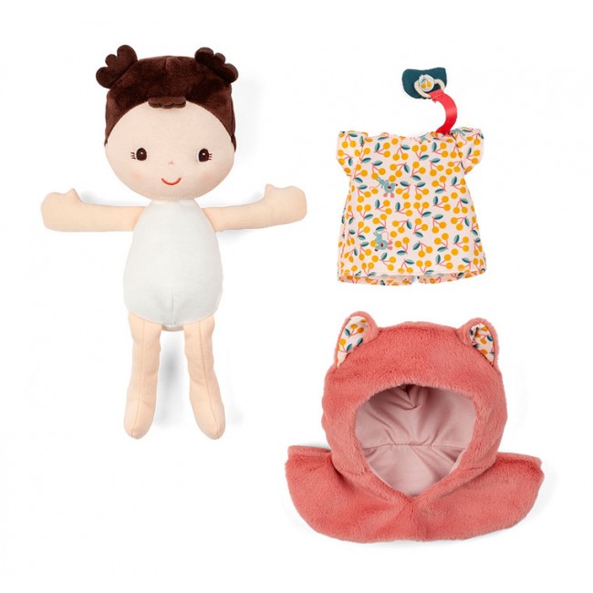 Lalka dzidziuś w nosidełku i z czapeczką Lilliputiens - Jeanne 18 m+