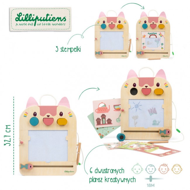 Drewniana tablica – znikopis Lilliputiens - Kotka Jeanne 18m+