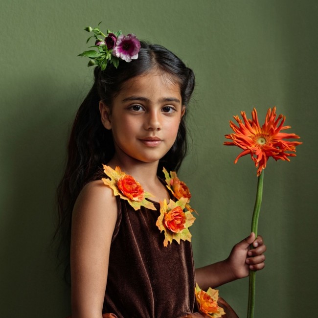 Przebranie Souza! - Sukienka tiulowa z kwiatami i kapelusz czarownica Sabrina 3-4 lata