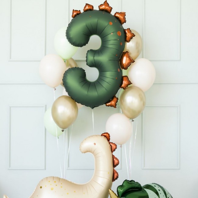 Balon foliowy Party Deco 92 cm - Cyfra 3 dinozaur