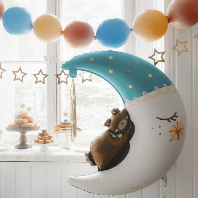 Balon foliowy Party Deco - Miś na księżycu 80 x 98 cm