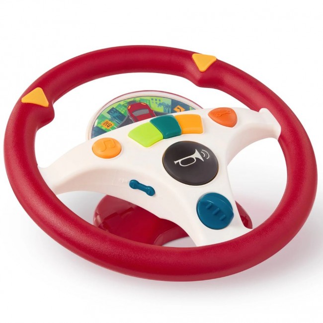 Interaktywna kierownica muzyczna B. Toys - Musical Driving Wheel czerwona