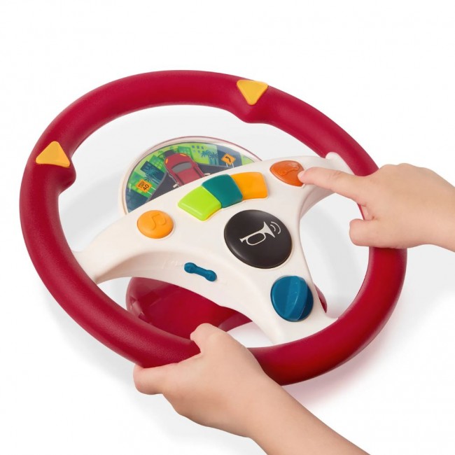 Interaktywna kierownica muzyczna B. Toys - Musical Driving Wheel czerwona