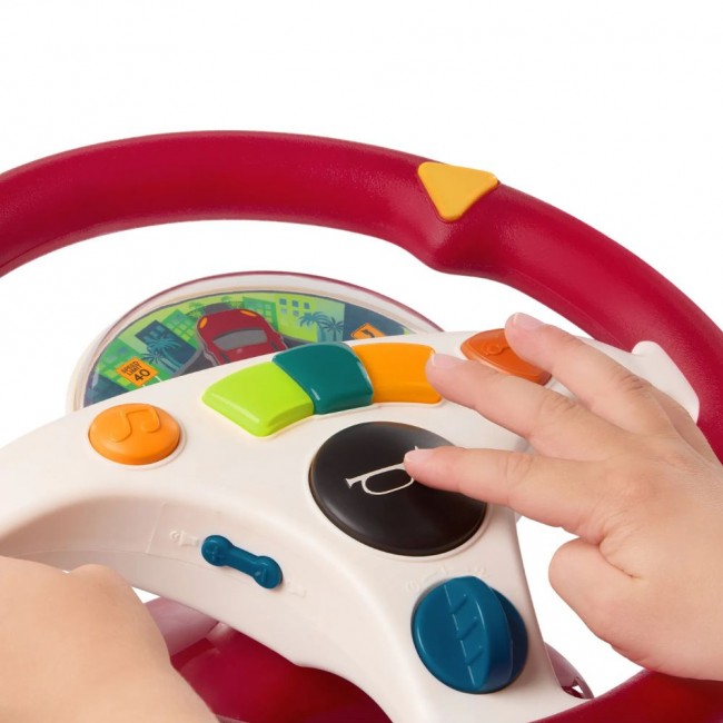 Interaktywna kierownica muzyczna B. Toys - Musical Driving Wheel czerwona