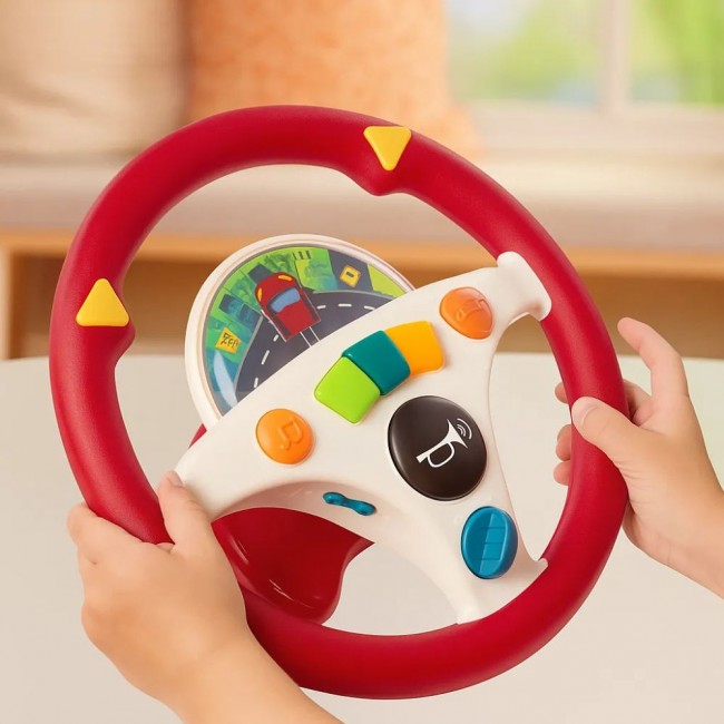 Interaktywna kierownica muzyczna B. Toys - Musical Driving Wheel czerwona