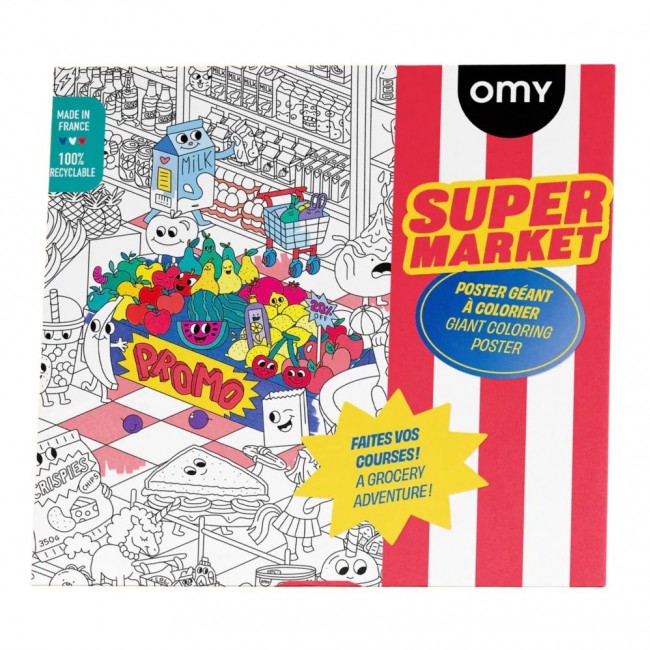 Gigantyczna kolorowanka OMY - Supermarket 100x70 cm