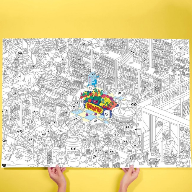 Gigantyczna kolorowanka OMY - Supermarket 100x70 cm
