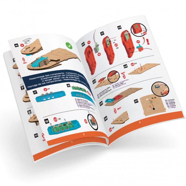 Zestaw konstrukcyjny elektroniczna mini koszykówka DIY z grami Buki