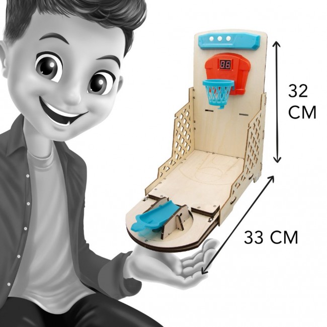 Zestaw konstrukcyjny elektroniczna mini koszykówka DIY z grami Buki