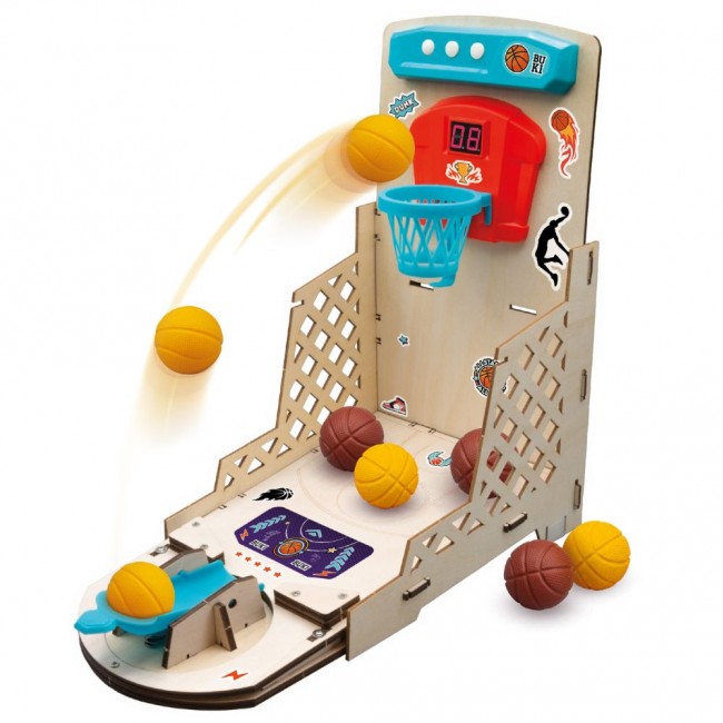 Zestaw konstrukcyjny elektroniczna mini koszykówka DIY z grami Buki