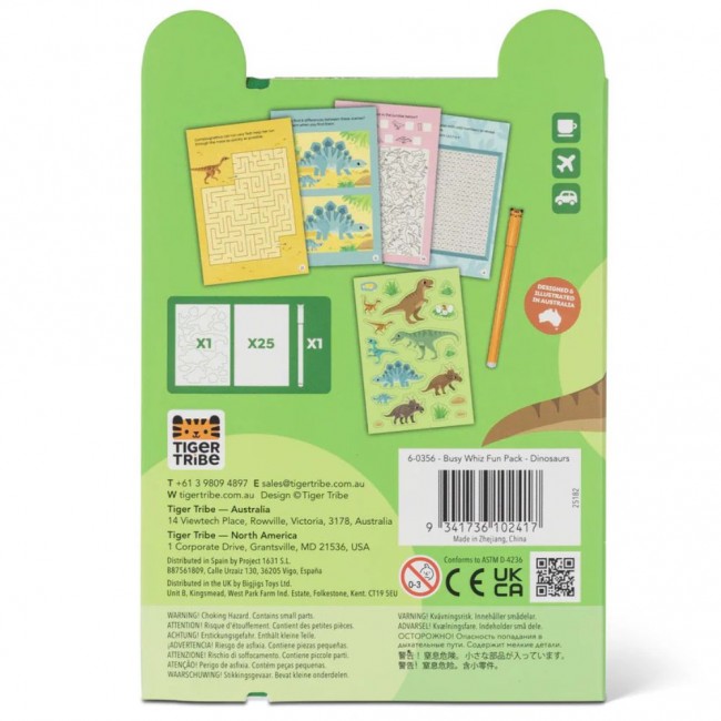 Książeczka pełna łamigłówek, labiryntów i gier Tiger Tribe - Dinozaury