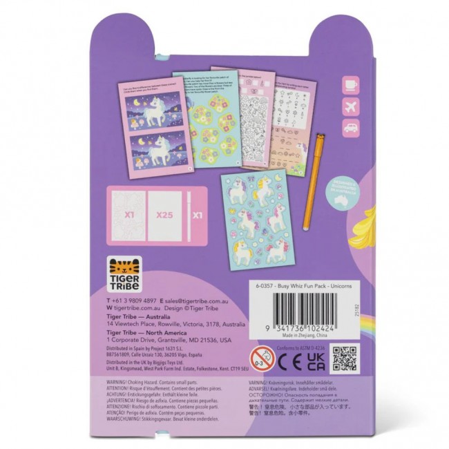 Książeczka pełna łamigłówek, labiryntów i gier Tiger Tribe - Jednorożce