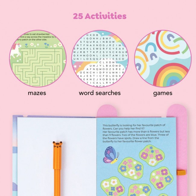 Książeczka pełna łamigłówek, labiryntów i gier Tiger Tribe - Jednorożce