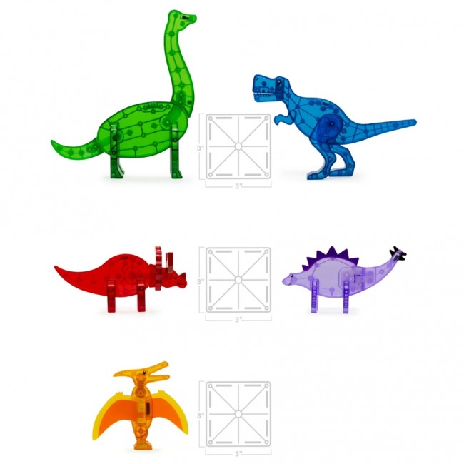Klocki magnetyczne MAGNA-TILES - Zestaw Dino 5 el.