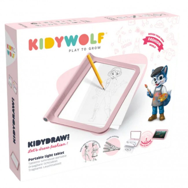 Podświetlany tablet do nauki pisania i rysowania Kidydraw Pro Kidywolf - Fashion