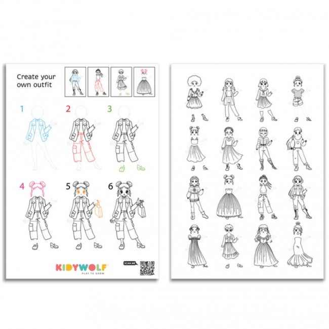 Podświetlany tablet do nauki pisania i rysowania Kidydraw Pro Kidywolf - Fashion