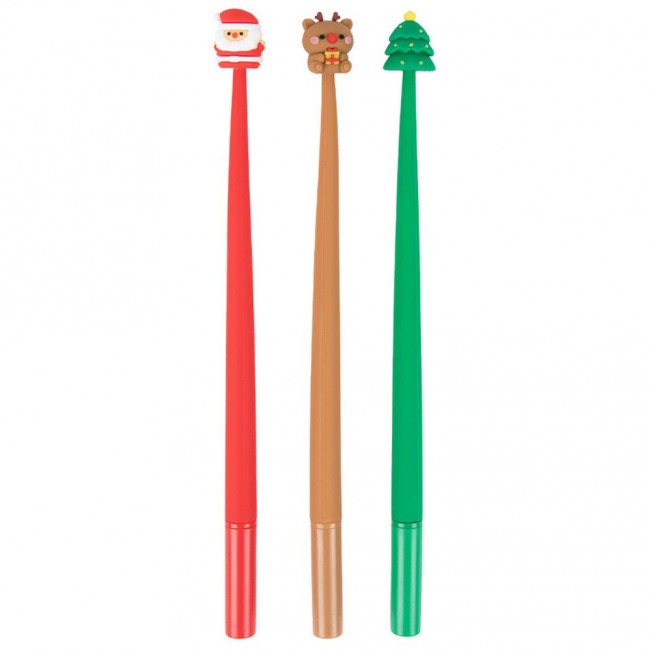 Świąteczny elastyczny długopis Apli Kids - Święty Mikołaj