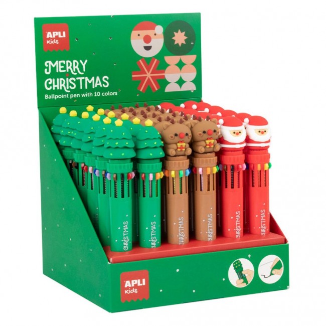 Świąteczny wielokolorowy długopis Apli Kids - Choinka