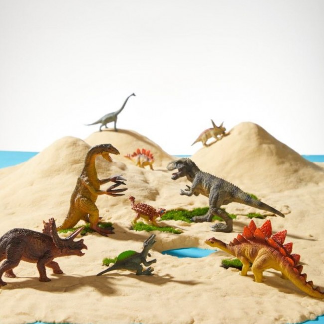 Zestaw 24 figurek dinozaurów w zestawie z przenośnym pudełkiem mideer