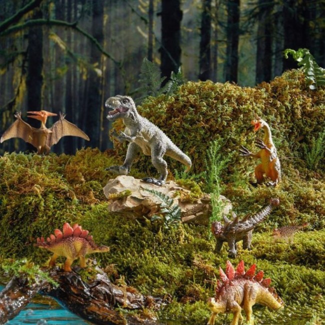 Zestaw 24 figurek dinozaurów w zestawie z przenośnym pudełkiem mideer