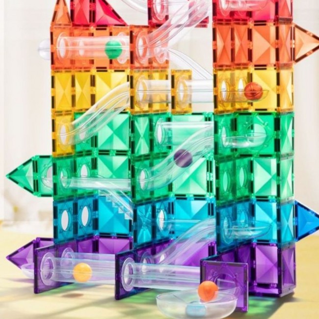 Klocki magnetyczne kulodrom mideer - Tor kulkowy 100 el.