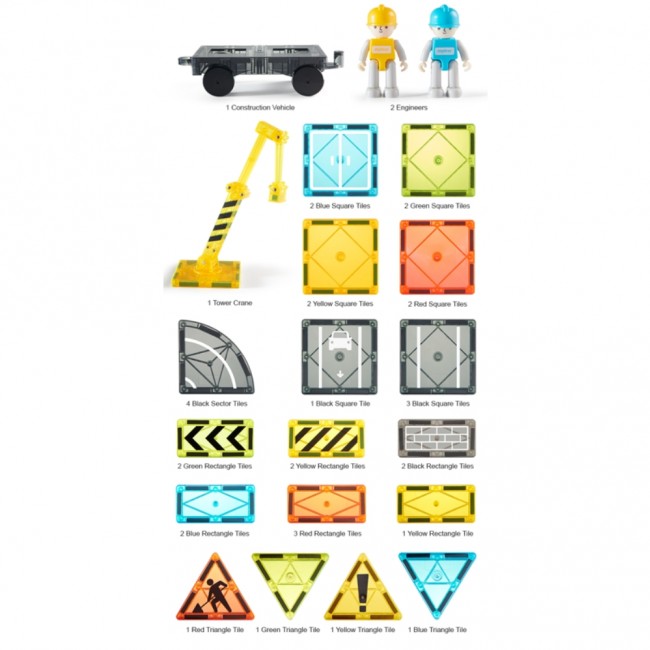 Klocki magnetyczne mideer - Mały architekt 36 el.