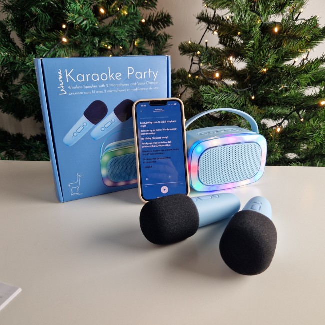 Party karaoke z dwoma mikrofonami Lalarma - Blue