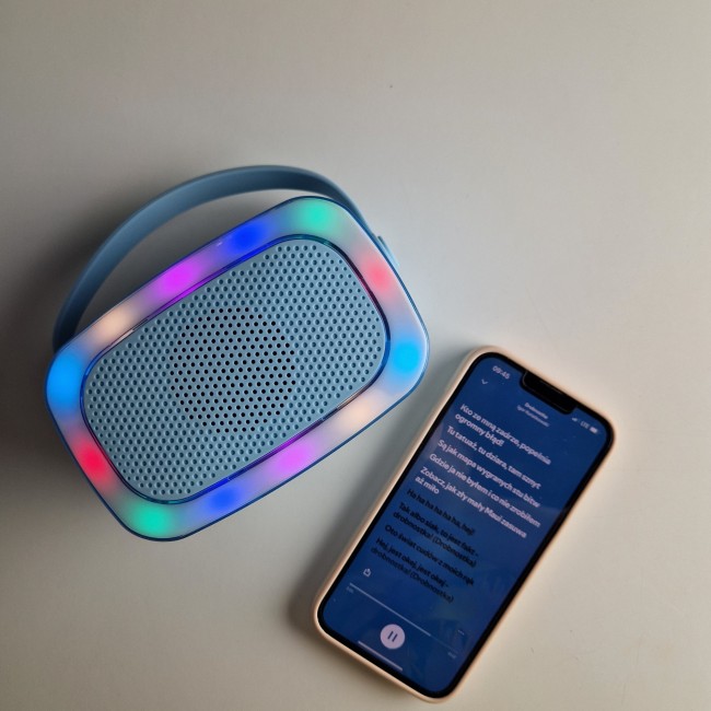 Party karaoke z dwoma mikrofonami Lalarma - Blue