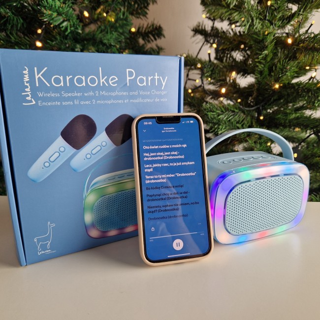 Party karaoke z dwoma mikrofonami Lalarma - Blue