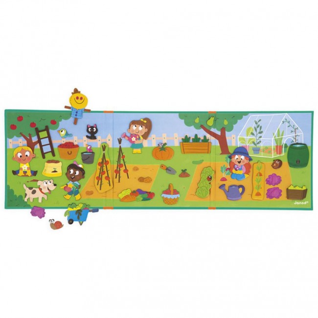 Magnetyczna układanka Magneti'stories Janod - W ogródku