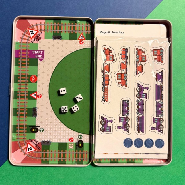 Podróżna gra magnetyczna The Purple Cow - Wyścig pociągów