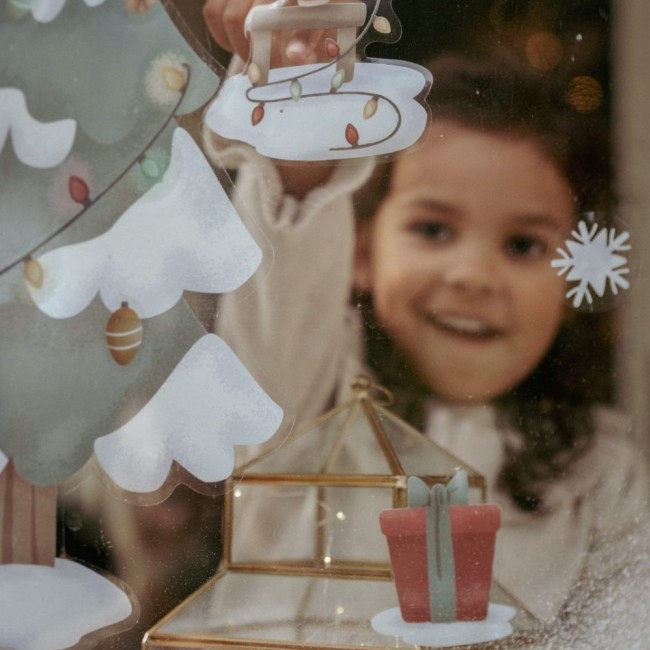Naklejki na okno wielokrotnego użytku Little Dutch - Choinka X-MAS
