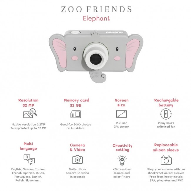 Aparat cyfrowy dla dzieci The Zoofamily - Słoń