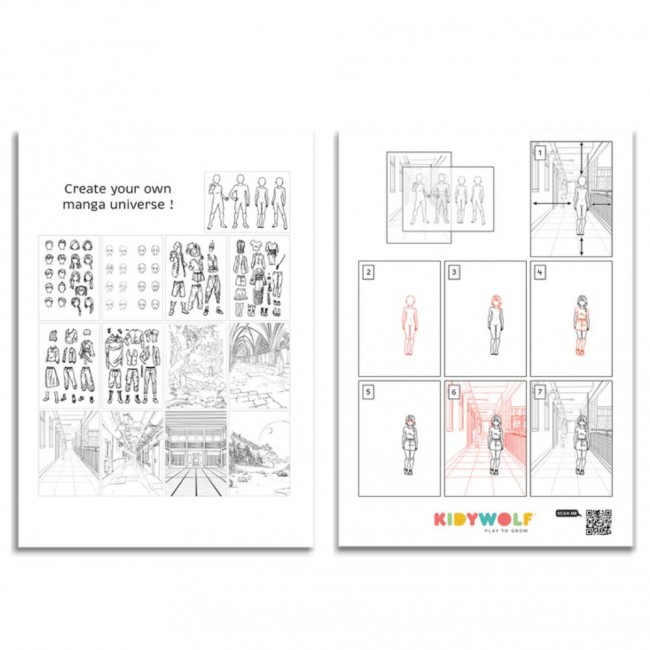 Podświetlany tablet do nauki pisania i rysowania Kidydraw Pro Kidywolf - Manga