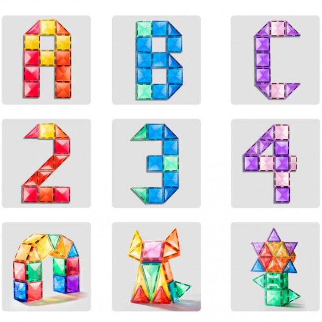 Klocki magnetyczne mideer - Gama chłodna kwadraty 20 el.