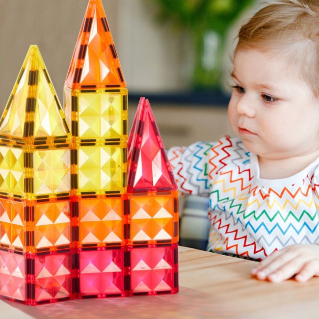 Klocki magnetyczne mideer - Gama ciepła kwadraty 20 el.