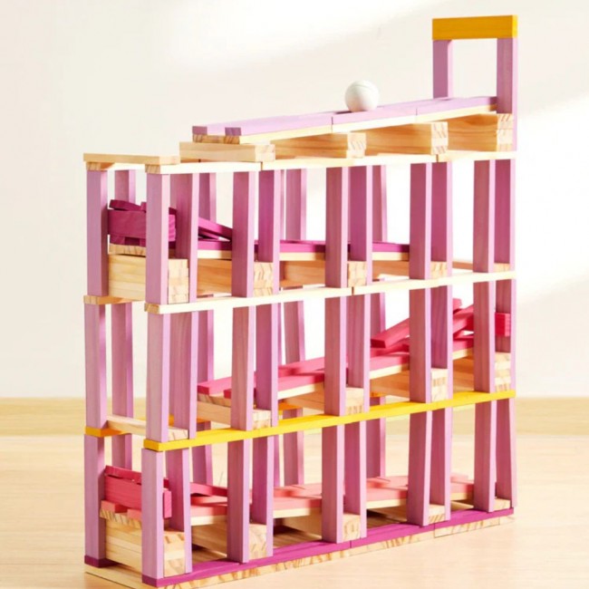 Drewniane klocki Archimedes mideer - Odcienie różu 100 el.