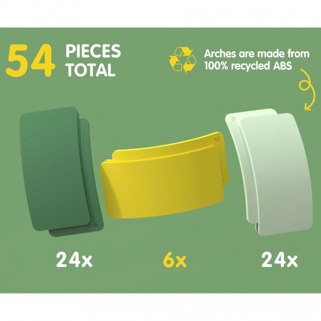 Zestaw konstrukcyjny tory Waytoplay Builder Set - Łuki 54 el.