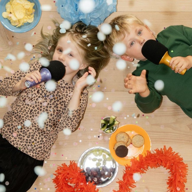 Mikrofon karaoke Glitter Groove Lalarma - Gold