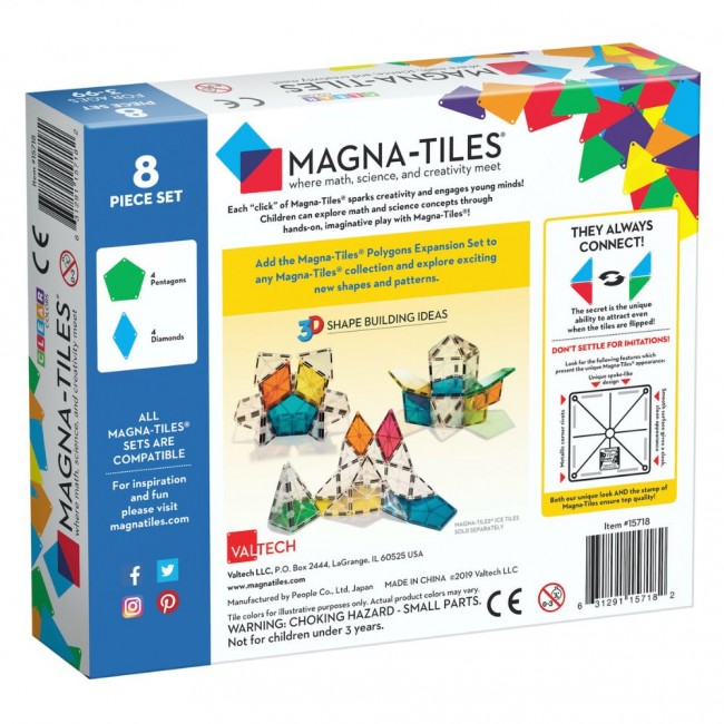 Klocki magnetyczne MAGNA-TILES - Zestaw do rozbudowy Polygons 8 el.