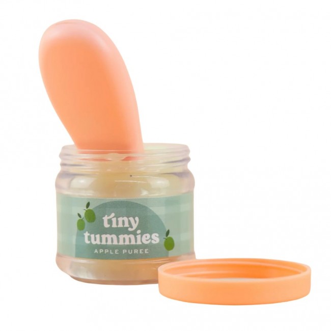 Magiczny słoiczek Tiny Tummies z łyżeczką do karmienia lalek Tiny Harlow - Jabłko